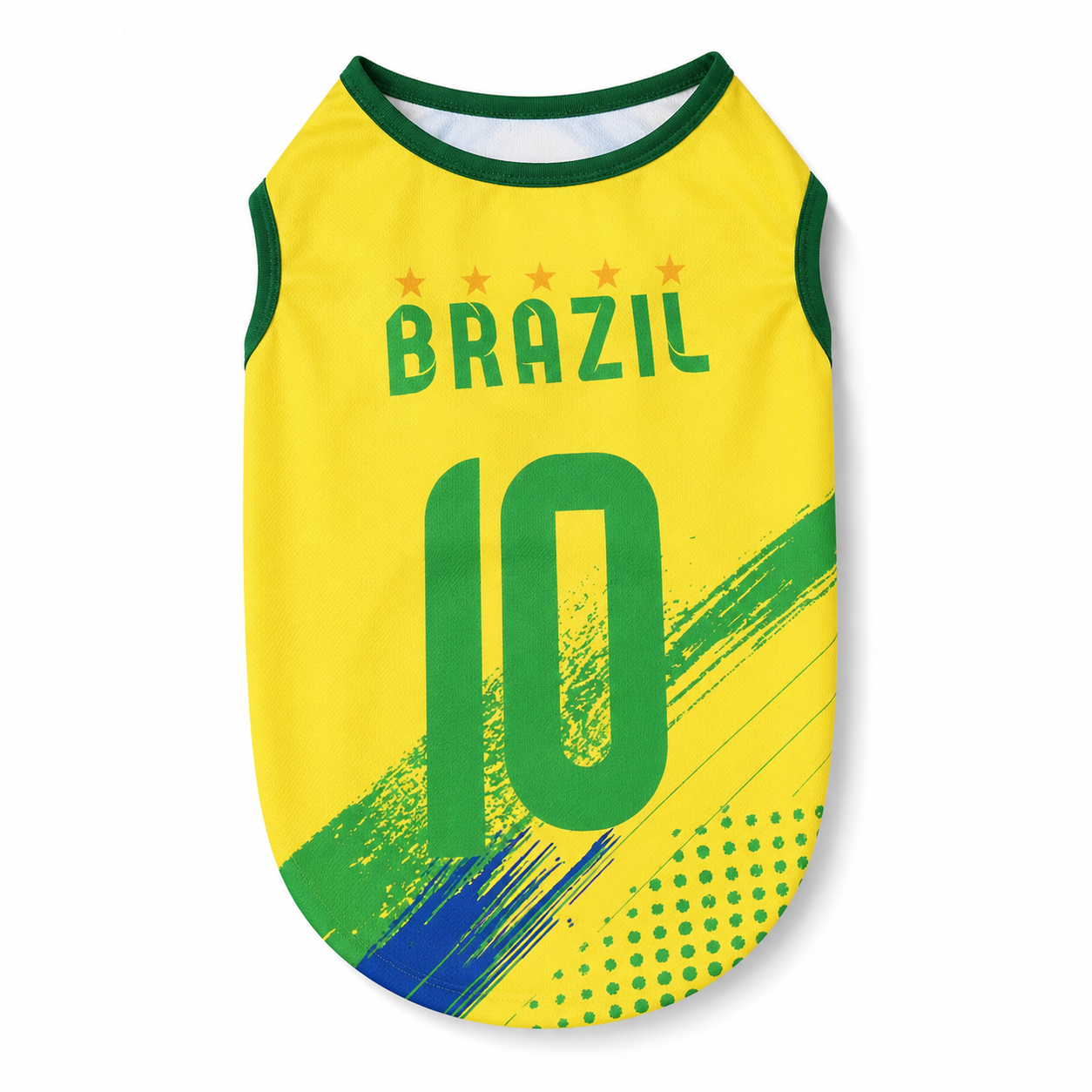 Brazil Dog Soccer Jersey – Lightweight & Breathable