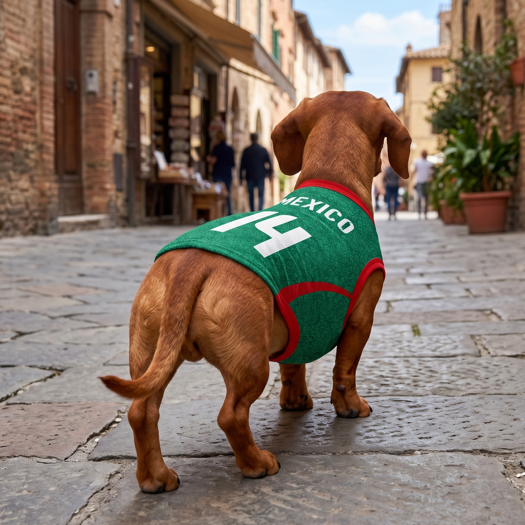 Mexico Dog Soccer Jersey – Lightweight & Breathable