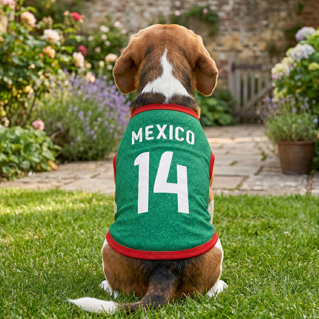 Mexico Dog Soccer Jersey – Lightweight & Breathable
