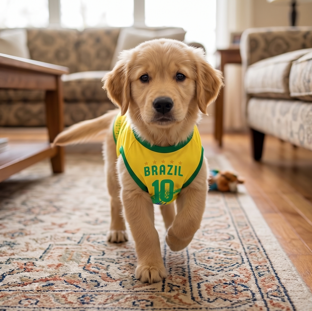 Brazil Dog Soccer Jersey – Lightweight & Breathable