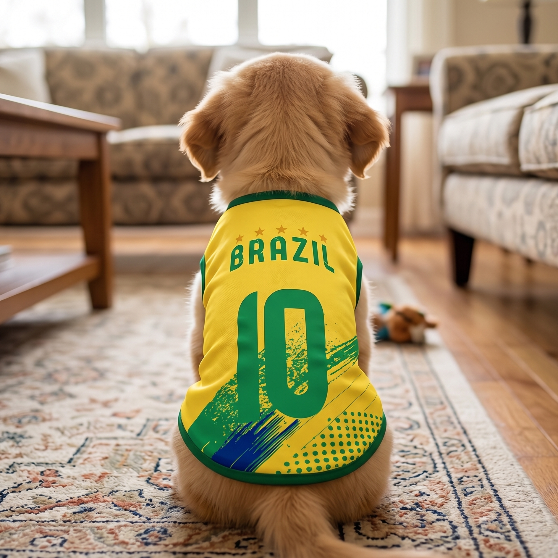 Brazil Dog Soccer Jersey – Lightweight & Breathable