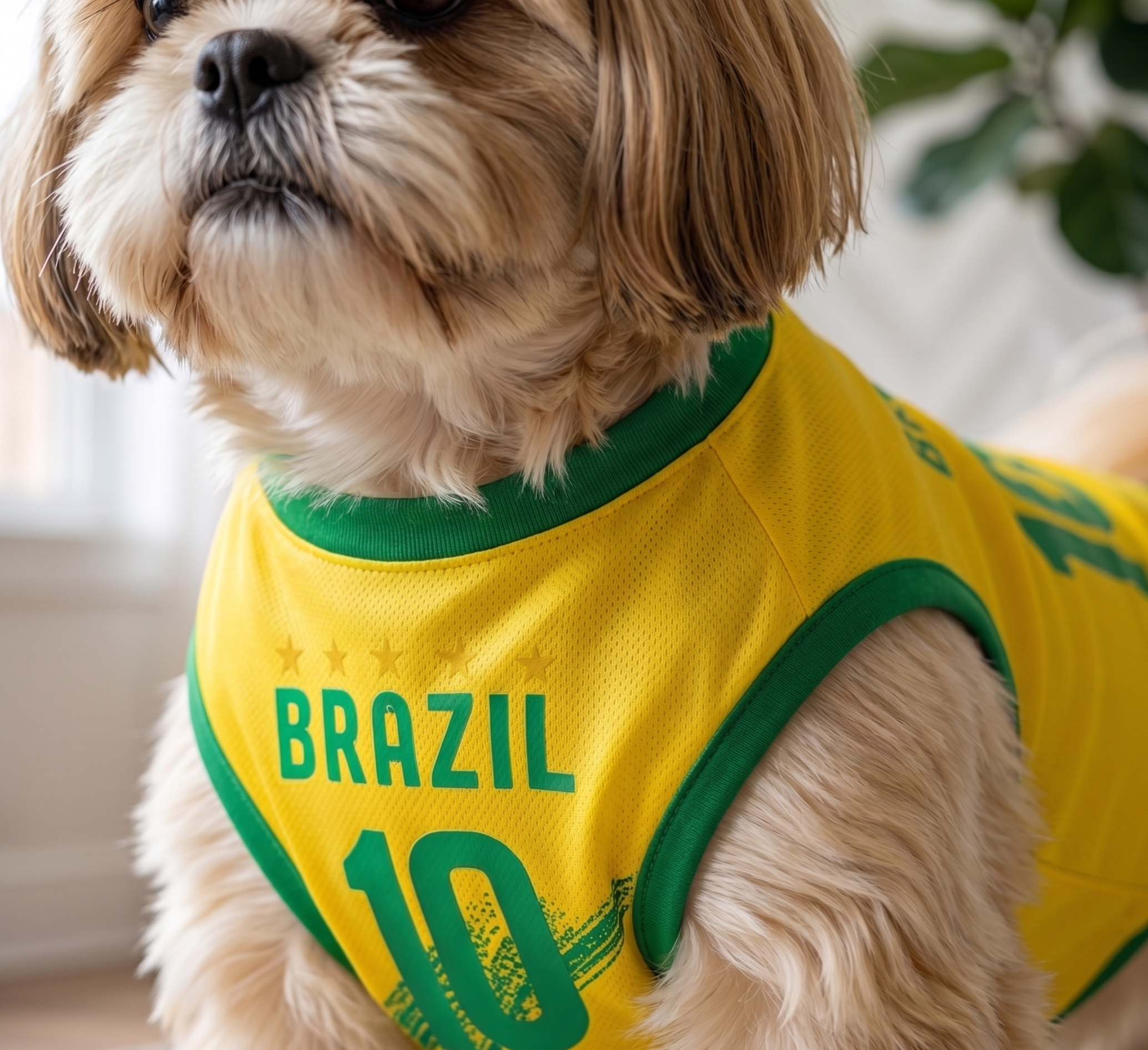 Brazil Dog Soccer Jersey – Lightweight & Breathable