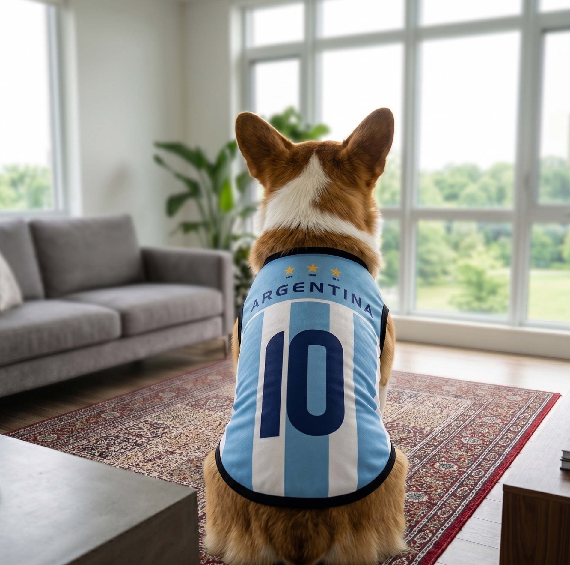 Camiseta de fútbol argentina para perros – Ligera y transpirable